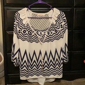 Lightweight chevron pattern blouse
